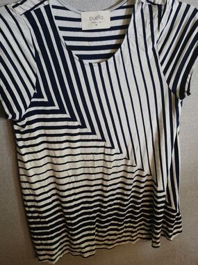 Puella Navy & White Striped Short Sleeve Tee